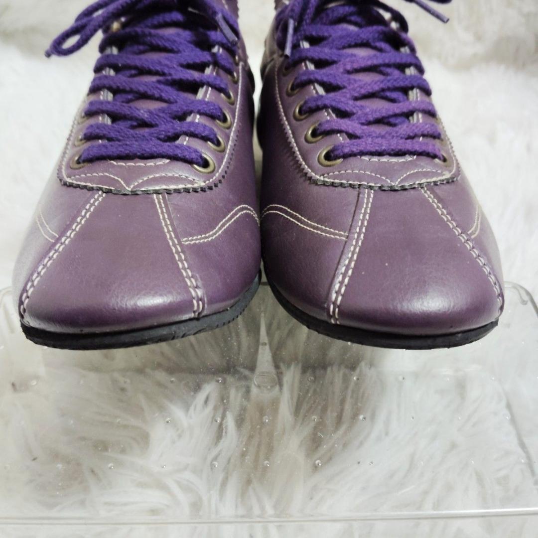 PATRICK パトリック ダチア レザー 紫 37/23.5 日本製 美品