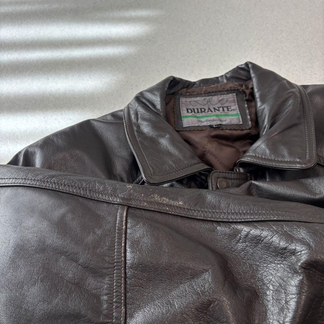 vintage leather jacket A-2 brown L 本革 短丈