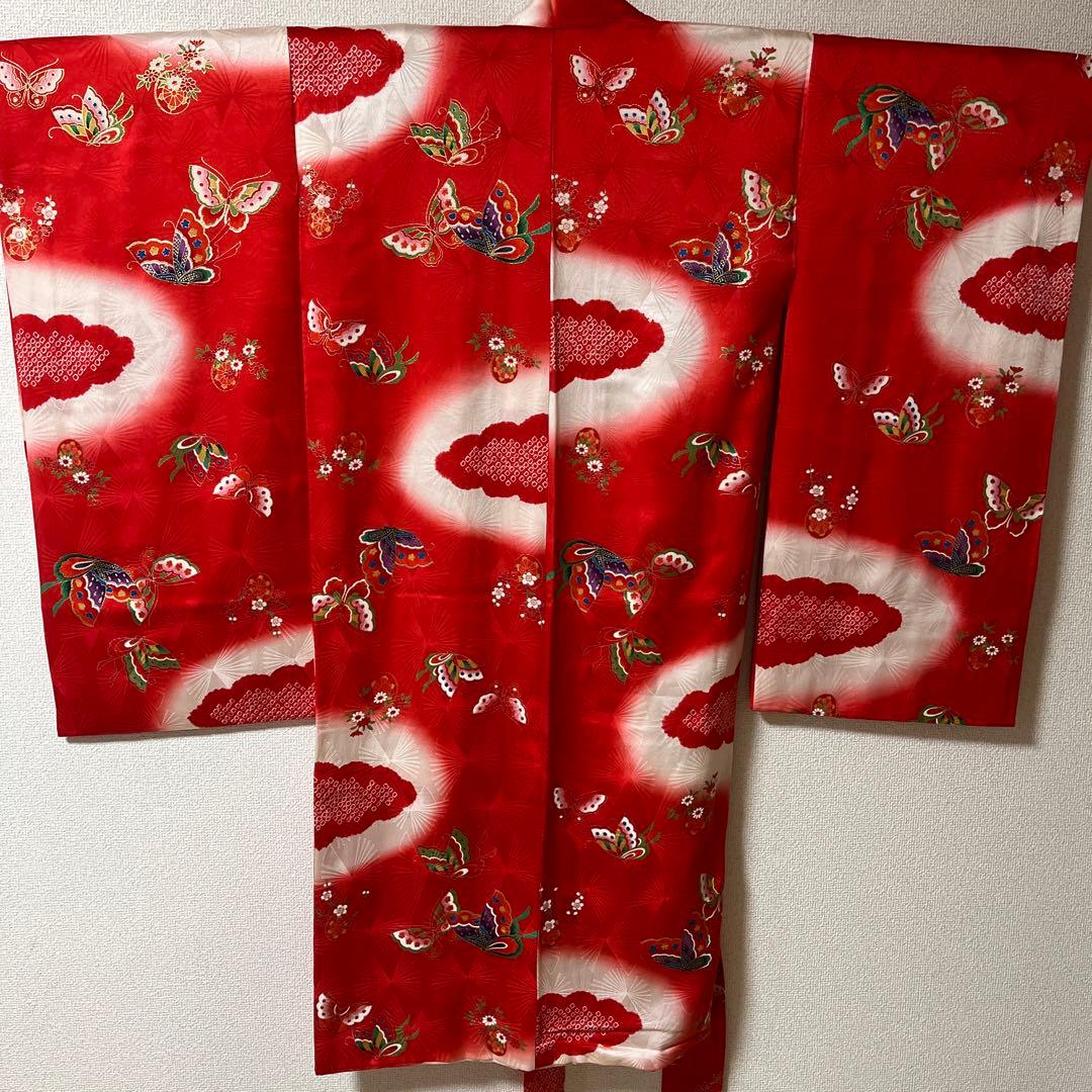 七五三　五歳　七歳　正絹　赤　フルセット