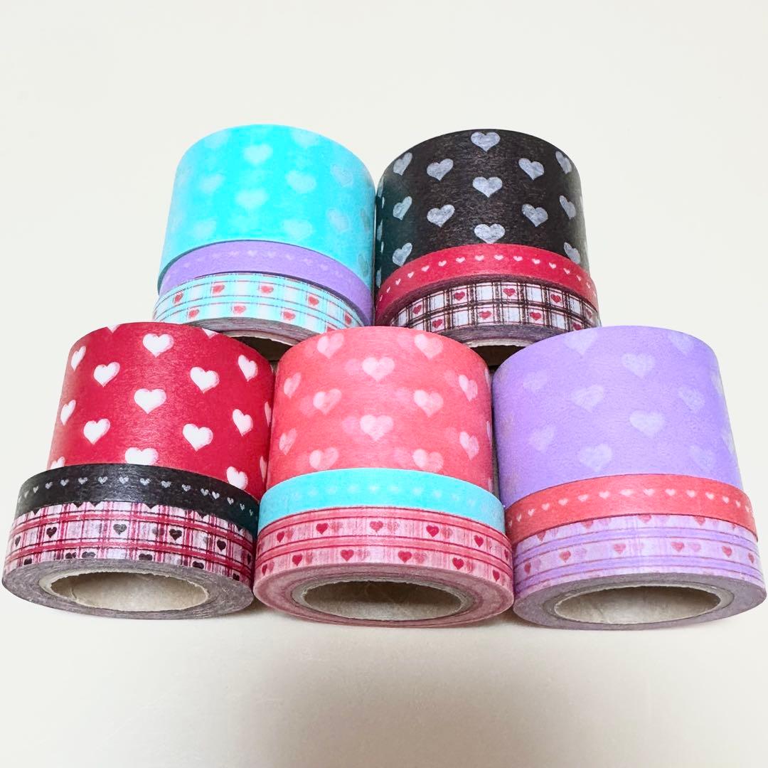 マークス 廃盤マスキングテープ ハートアソート 15本セット 中古