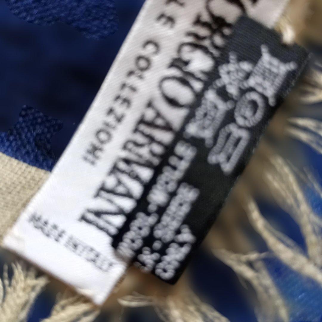 Giorgo Armani ジョルジオアルマーニ　花柄スカーフ ネイビー