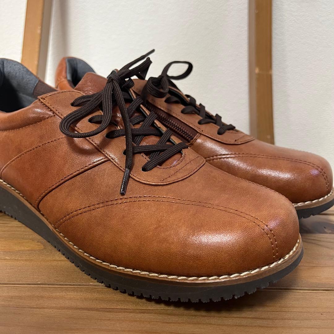 未使用✨アサヒ メディカル ウォーク　24.5cm ブラウン　レザースニーカー