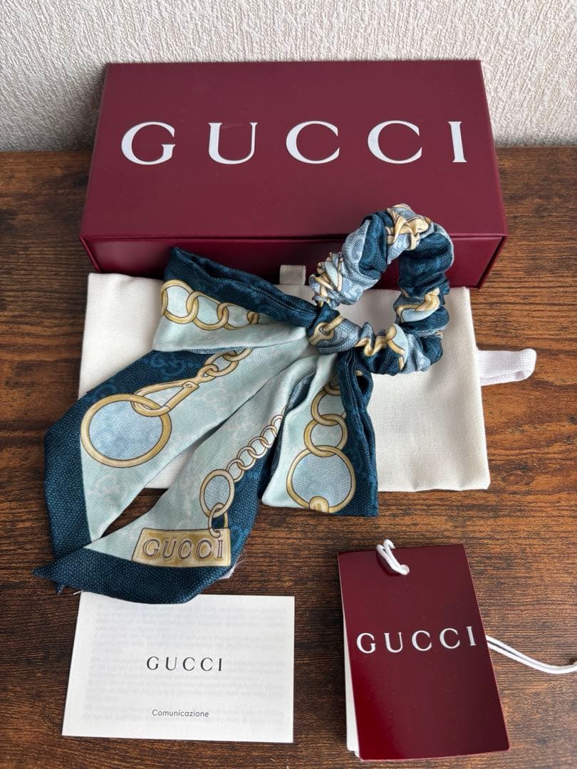 GUCCI GG シルク リボンシュシュ　※リボンシュシュのみ