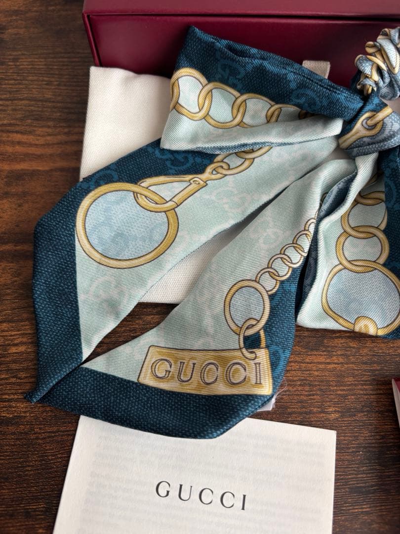 GUCCI GG シルク リボンシュシュ　※リボンシュシュのみ