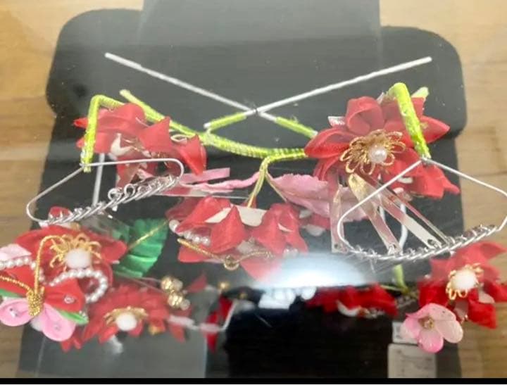 専用　新品　七五三　簪　つまみ細工花簪　Uピン簪