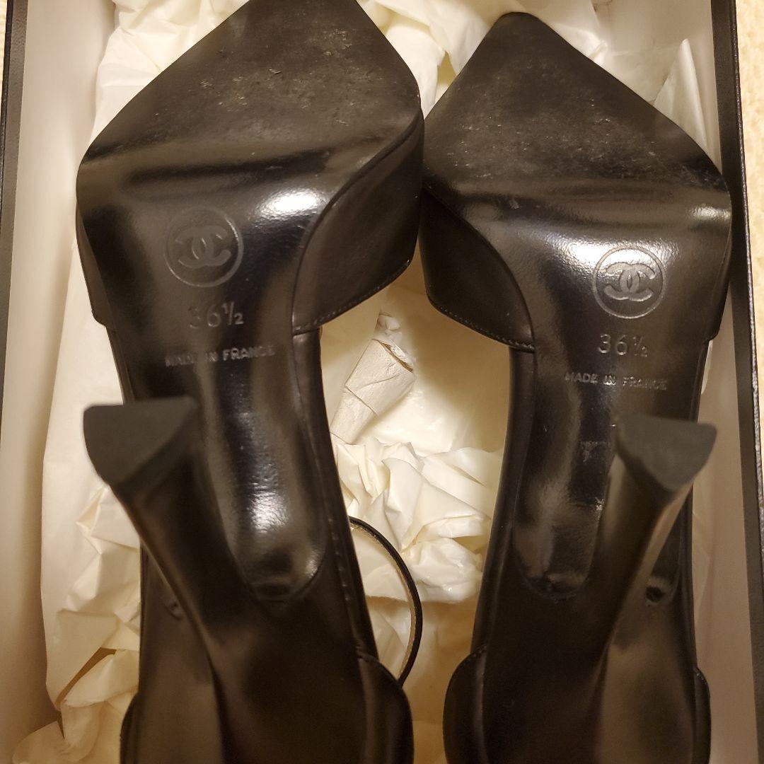CHANEL 黒 ハイヒール ポインテッドトゥ