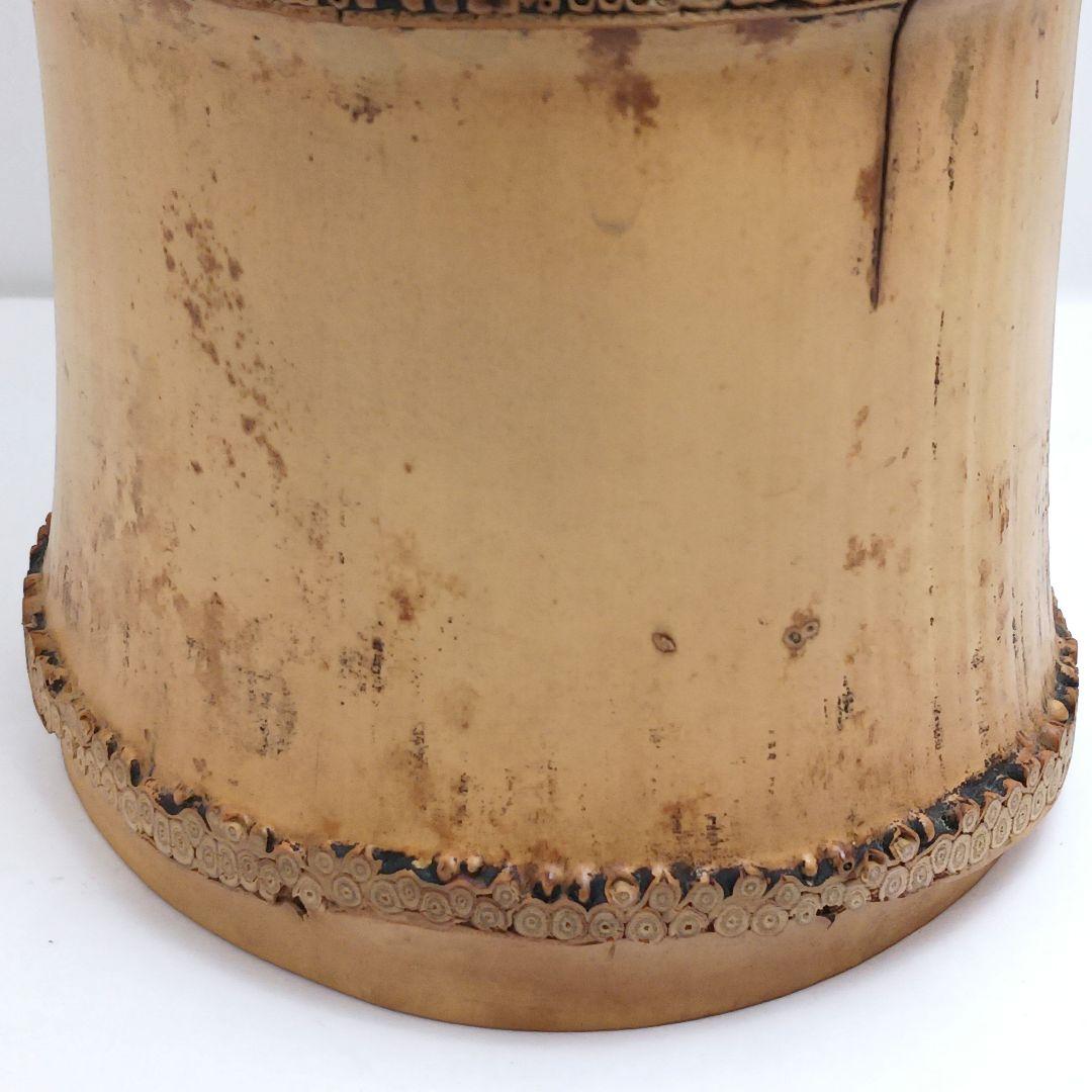 Y3380-1 茶道具 竹一重切花入 竹製 花入 銘「洗心」 書付 共箱　XX