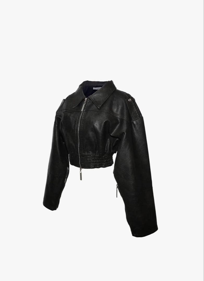 theredthread fake leather jacketブラック