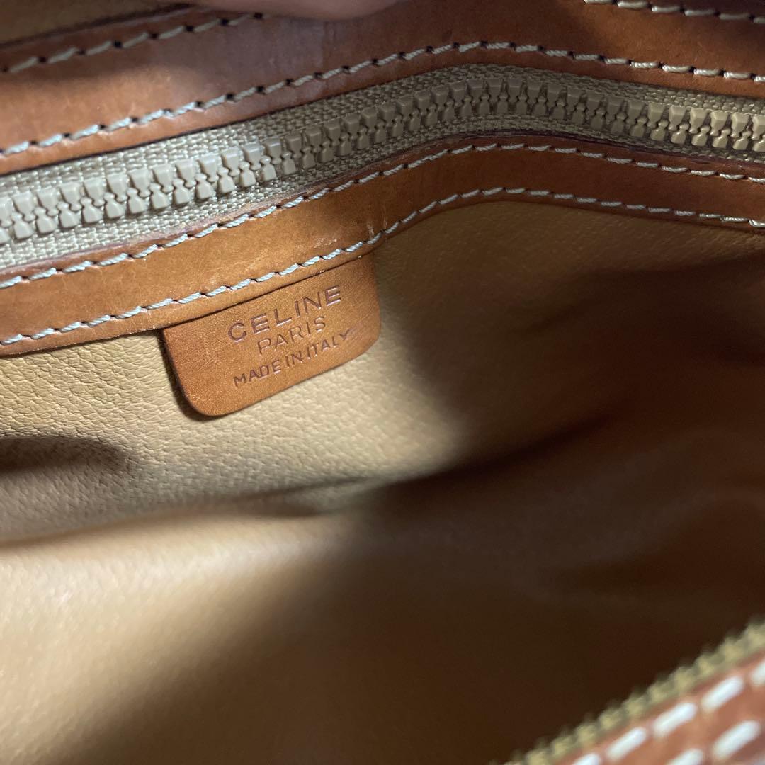 CELINE セリーヌ マカダム柄 パピヨン ボストンバッグ ハンドバッグ