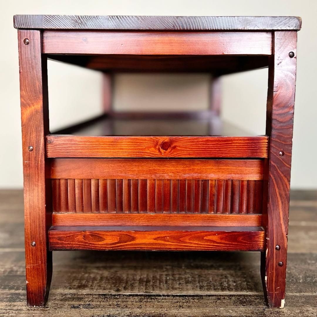 昭和レトロ 無垢材 ローボード テレビ台 古家具 国産木材 引出付 ローテーブル