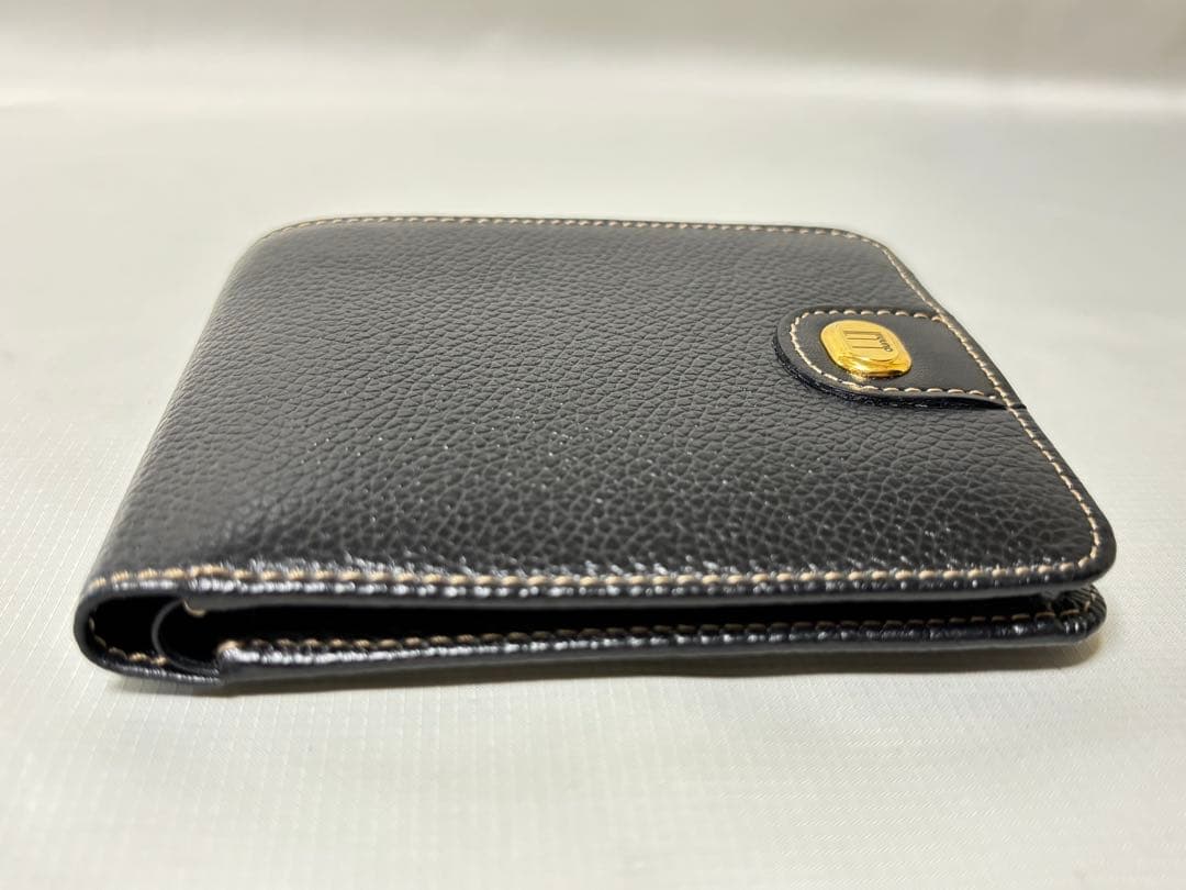 未使用 dunhill ダンヒル 二つ折り財布 カーフスキン　 ブラック 箱付き