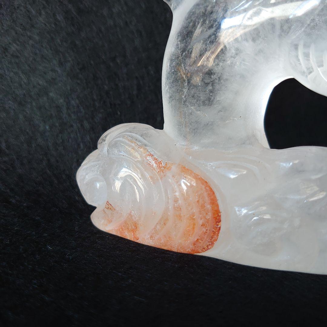 水晶ゴールデンヒーラー入り　波乗りイルカ　素敵な逸品