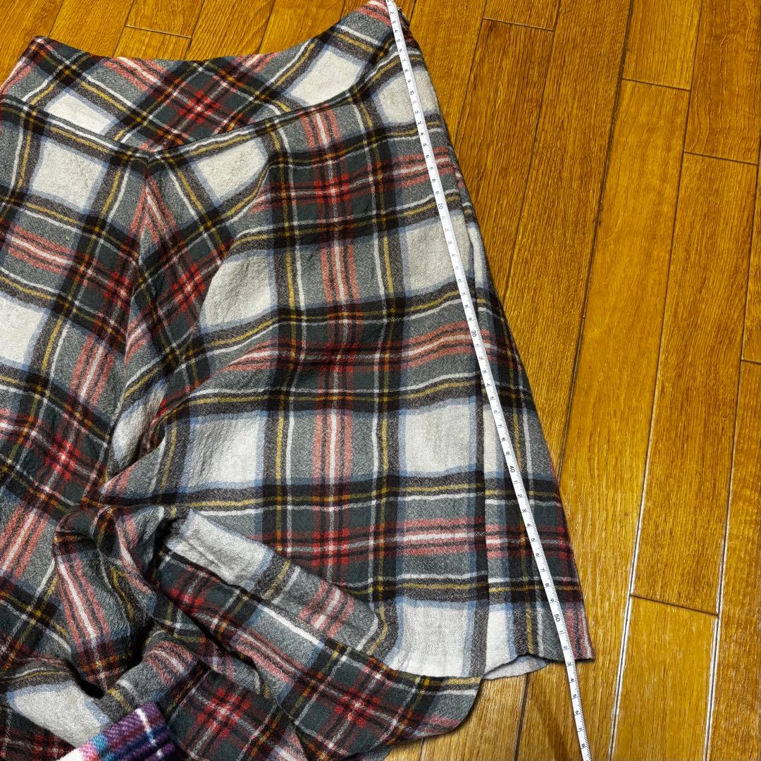 ヴィヴィアンウエストウッド アングロマニア チェック 変形ロングスカート 赤