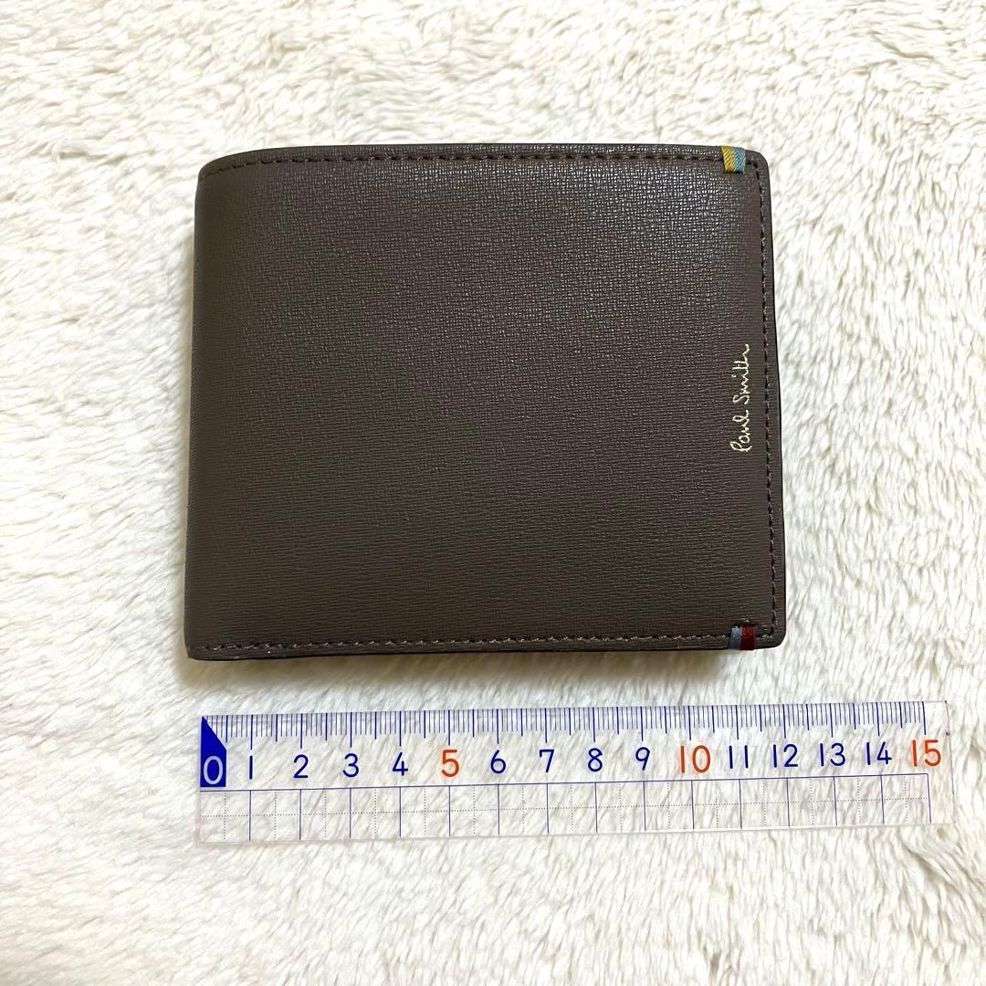 【新品未使用】Paul Smith ハイライトステッチ　二つ折り財布 ブラウン系