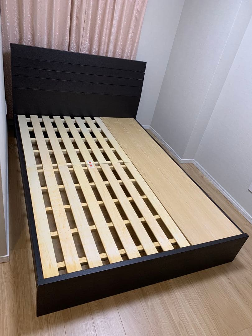 ニトリ 収納付 ダブルベッドフレーム ダークブラウン