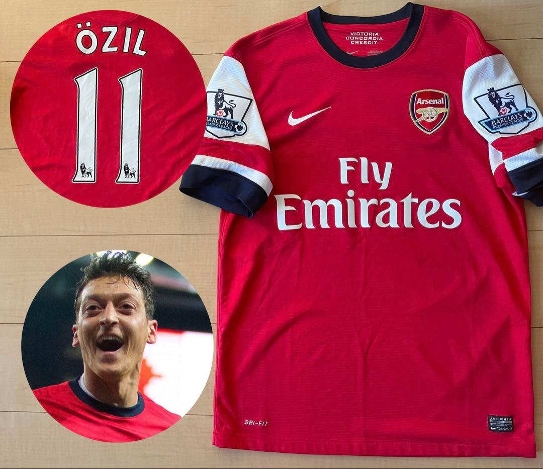 ナイキプレミアリーグアーセナルFCエジルサッカーユニフォームホーム13赤白紺14