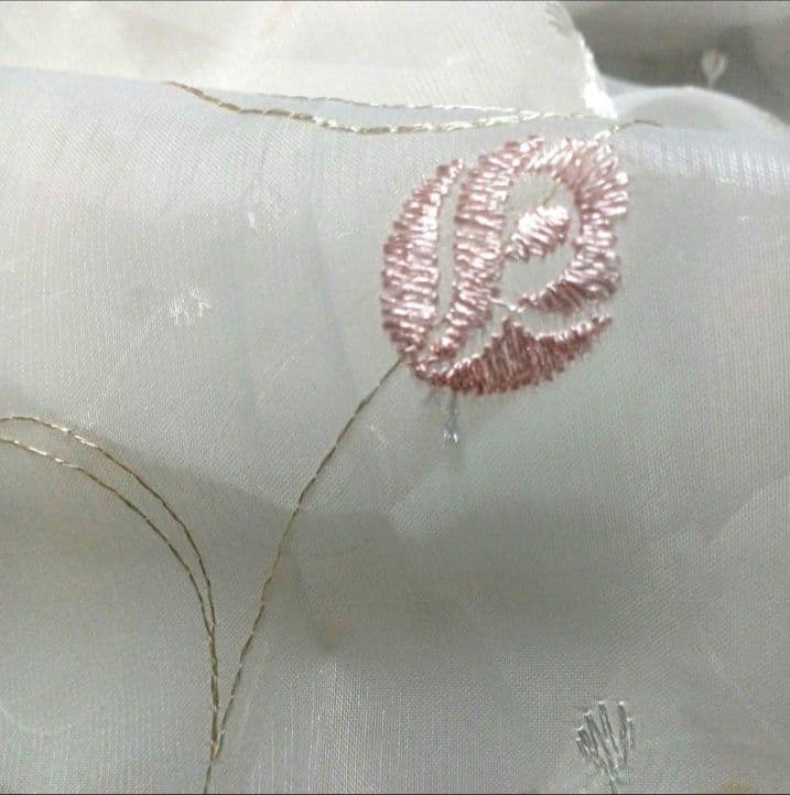 カフェカーテン【花子様オーダー品　ピンクレース】ハンドメイド