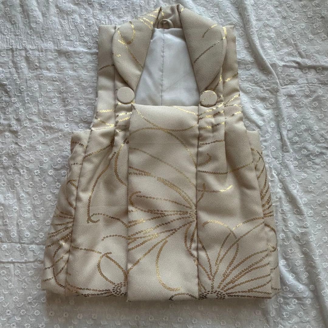 七五三　3歳 男の子 フルセット　ベージュ 金彩×ミント七宝 ひよこ商店