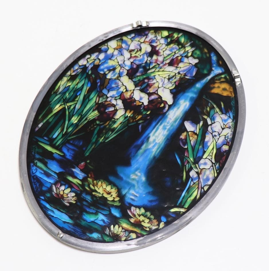 ルイス・C・ティファニー ヴィンテージステンドグラス 風景 グラスマスターズ 滝