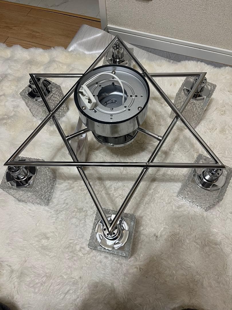 キシマ　シャンデリア　シーリングライト　amp51308 シルバー　美品