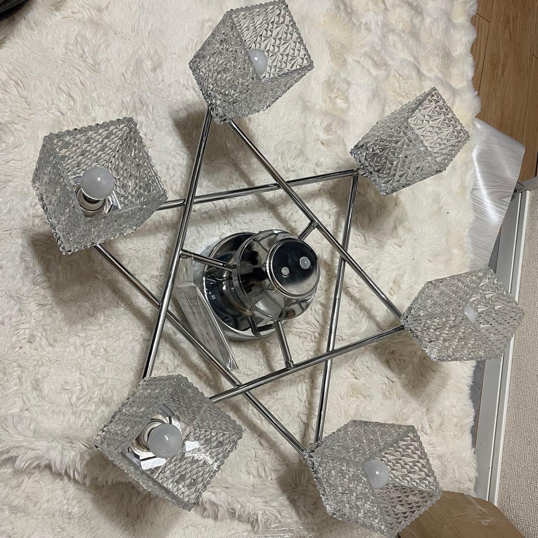 キシマ　シャンデリア　シーリングライト　amp51308 シルバー　美品