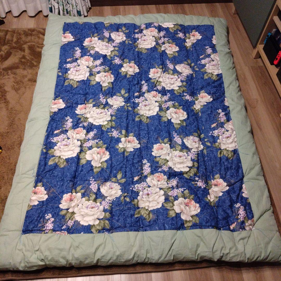 シングル 花柄掛け布団 約10cm厚