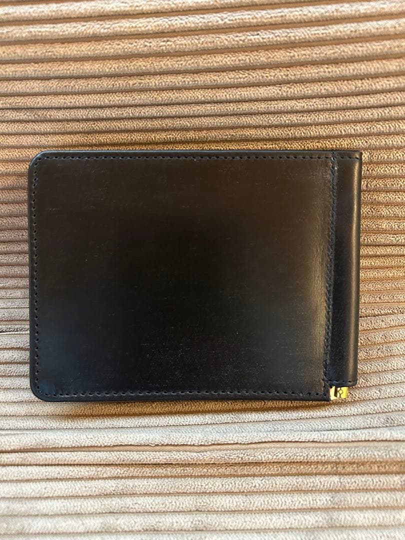 GLENT 黒 レザー マネークリップ