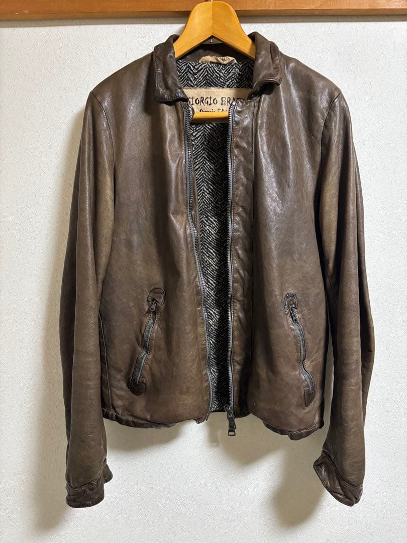 Giorgio Brato オーガニックエディション レザーライダースジャケット