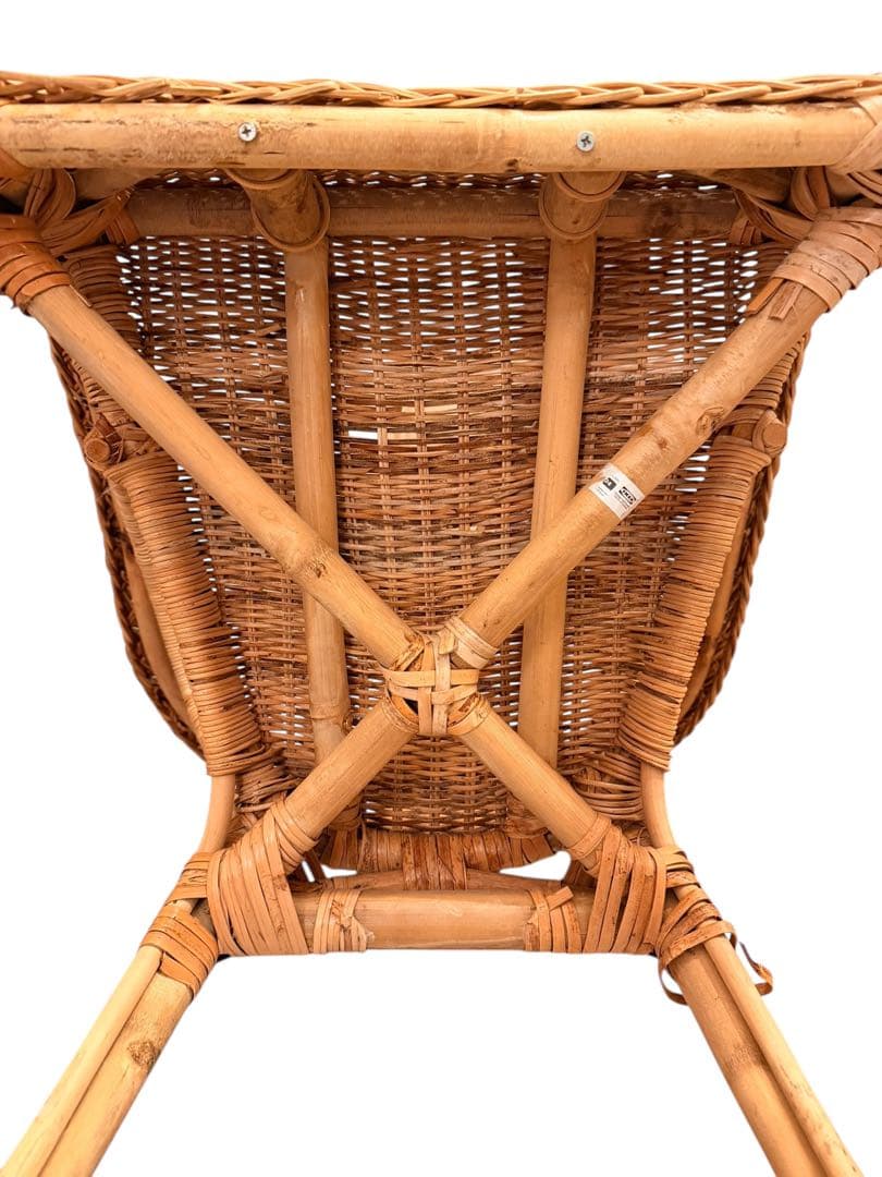 IKEA AGEN アーゲン ラタンチェア ホワイトクッション 藤椅子