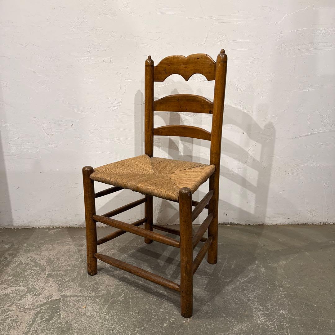 ヴィンテージ　ダイニングチェア　カフェチェア　藁座面　2