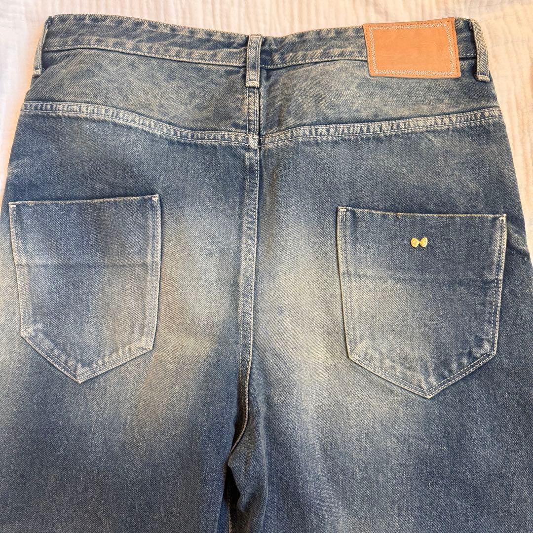 美品☆ミナペルホネンalwaysデニム ワイドパンツブルー 40