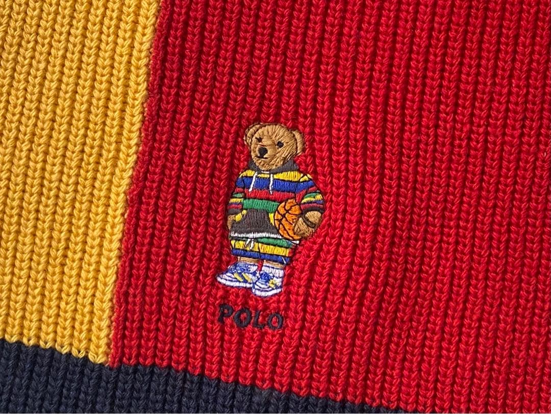 新品*ラルフローレン*ポロベア*マフラー*カラフルニット*