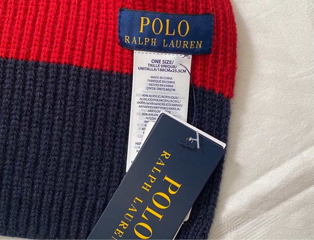 新品*ラルフローレン*ポロベア*マフラー*カラフルニット*