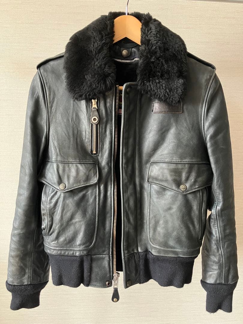 ミセス BACKBONE×Schott G-1レザーショットライダース