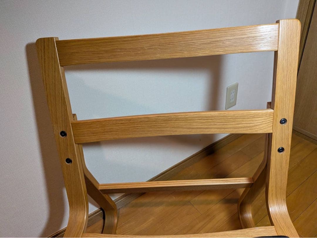 ■HT■無印良品リビングでもダイニングでもつかえるソファチェア 紺色オーク