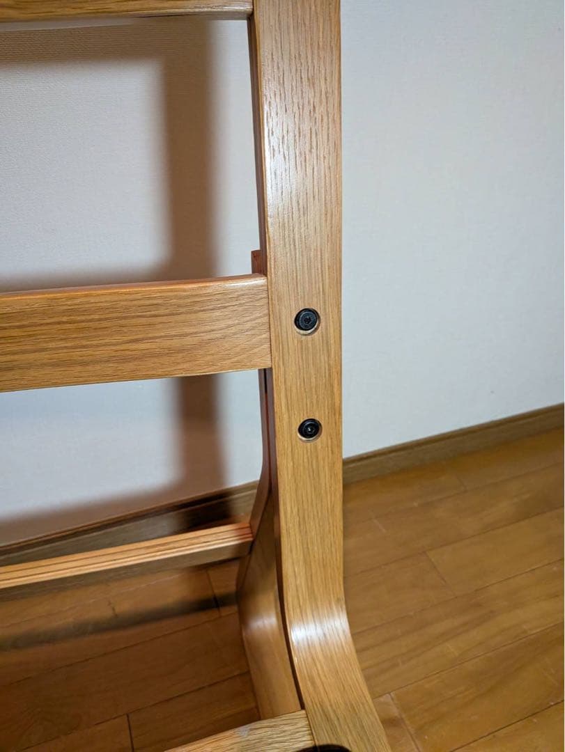 ■HT■無印良品リビングでもダイニングでもつかえるソファチェア 紺色オーク