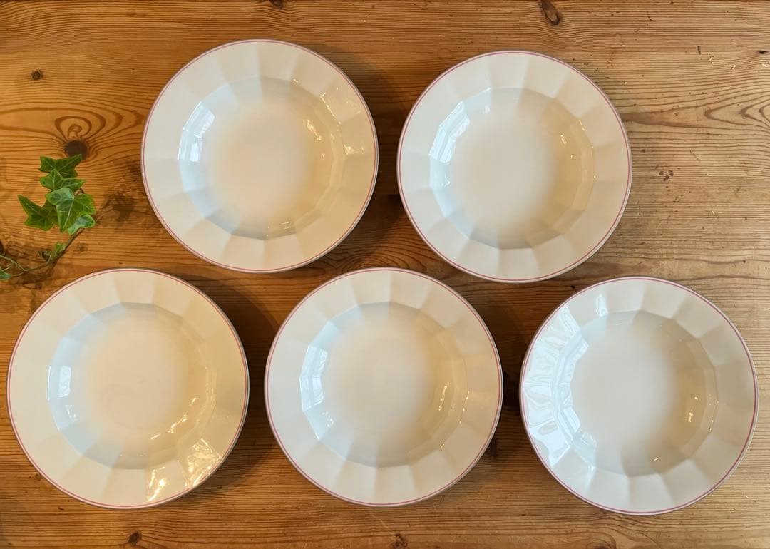 ロイヤルコペンハーゲン　アンギュラー　コーラルライン　21スーププレート×5