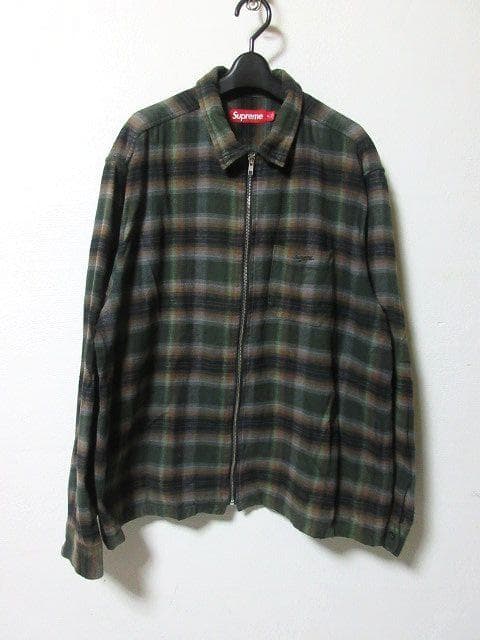 トップス supreme Shadow Plaid Flannel ZipUp Shirt