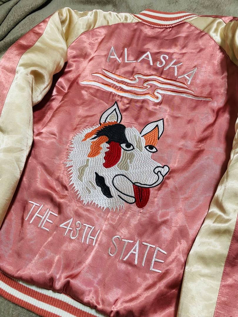 美品２面用 HOUSTON USA 芝ワンちゃん 日本 スカジャン unisex