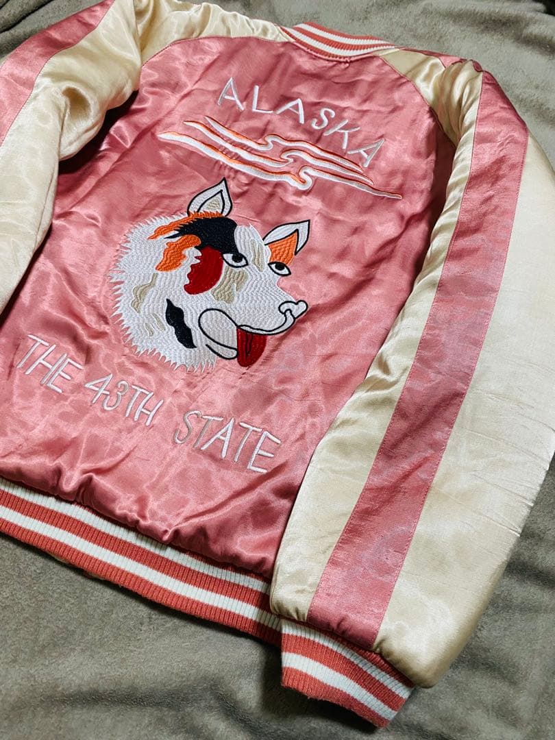 美品２面用 HOUSTON USA 芝ワンちゃん 日本 スカジャン unisex