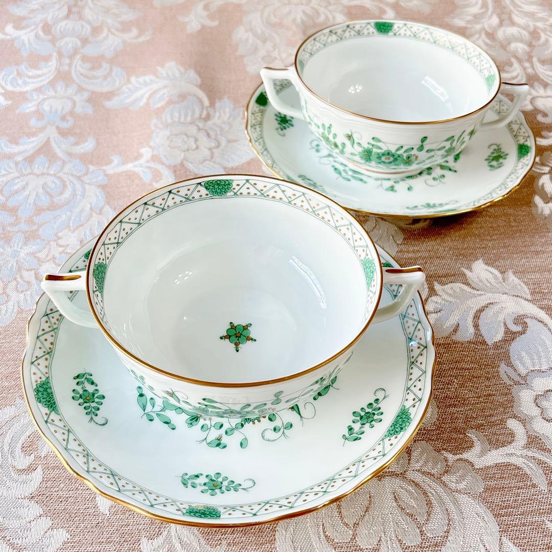 レア美品❤️レイノー❤️リモージュ❤️インドの華❤️スープカップ❤️ダブルハンドル❤️6客