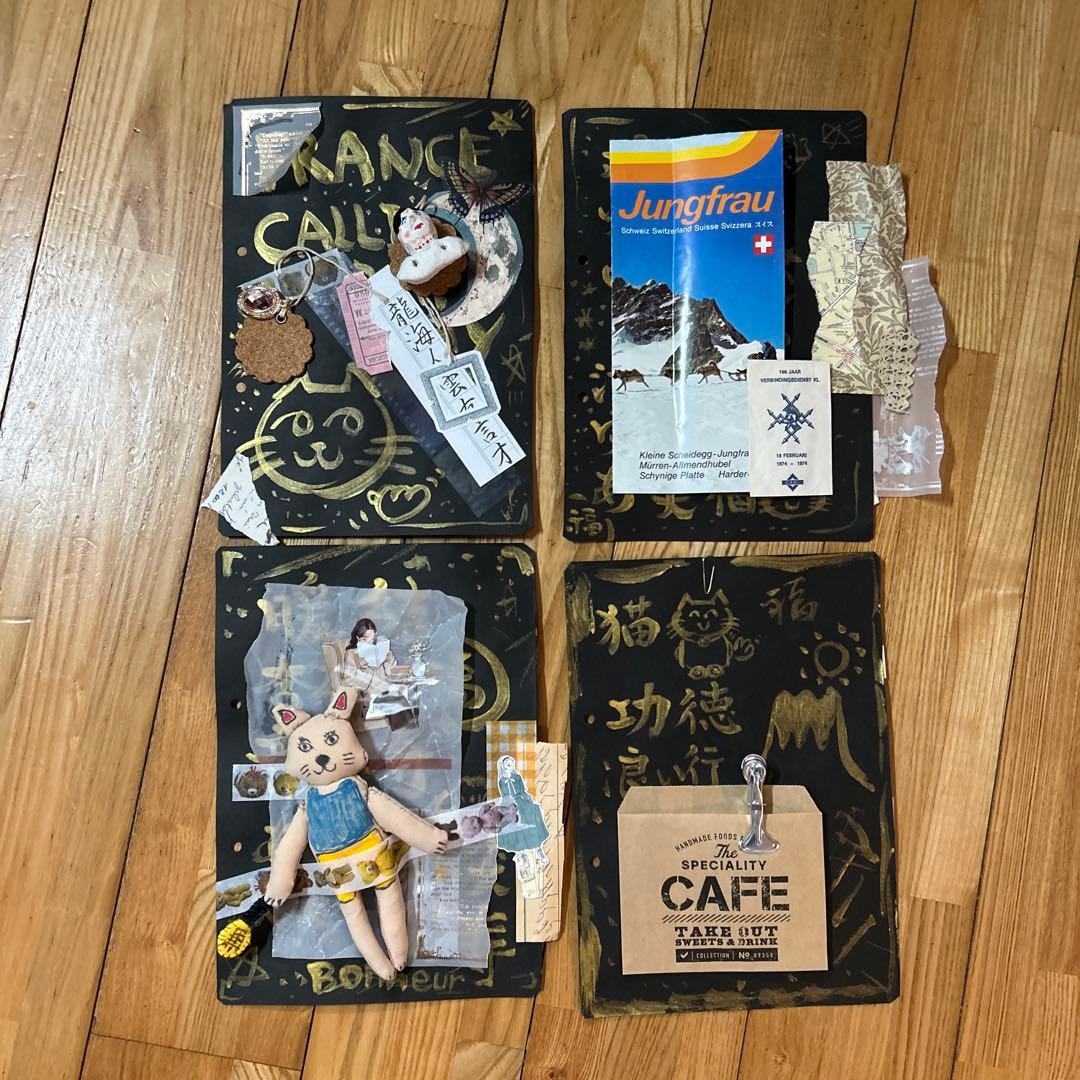 フランス書道×金文字 ジャンクジャーナル アート ハンドメイド