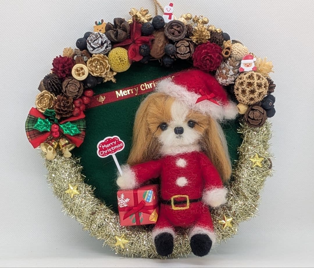 ♡すもも♡様リクエスト シーズー 11月作品 クリスマスリース