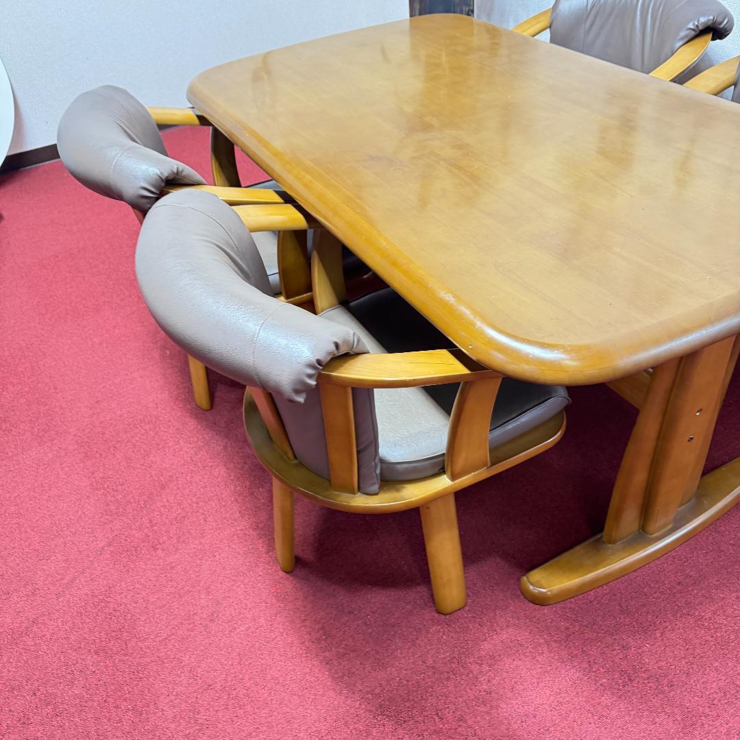 東京23区送料無料　ダイニング5点セット　回転椅子