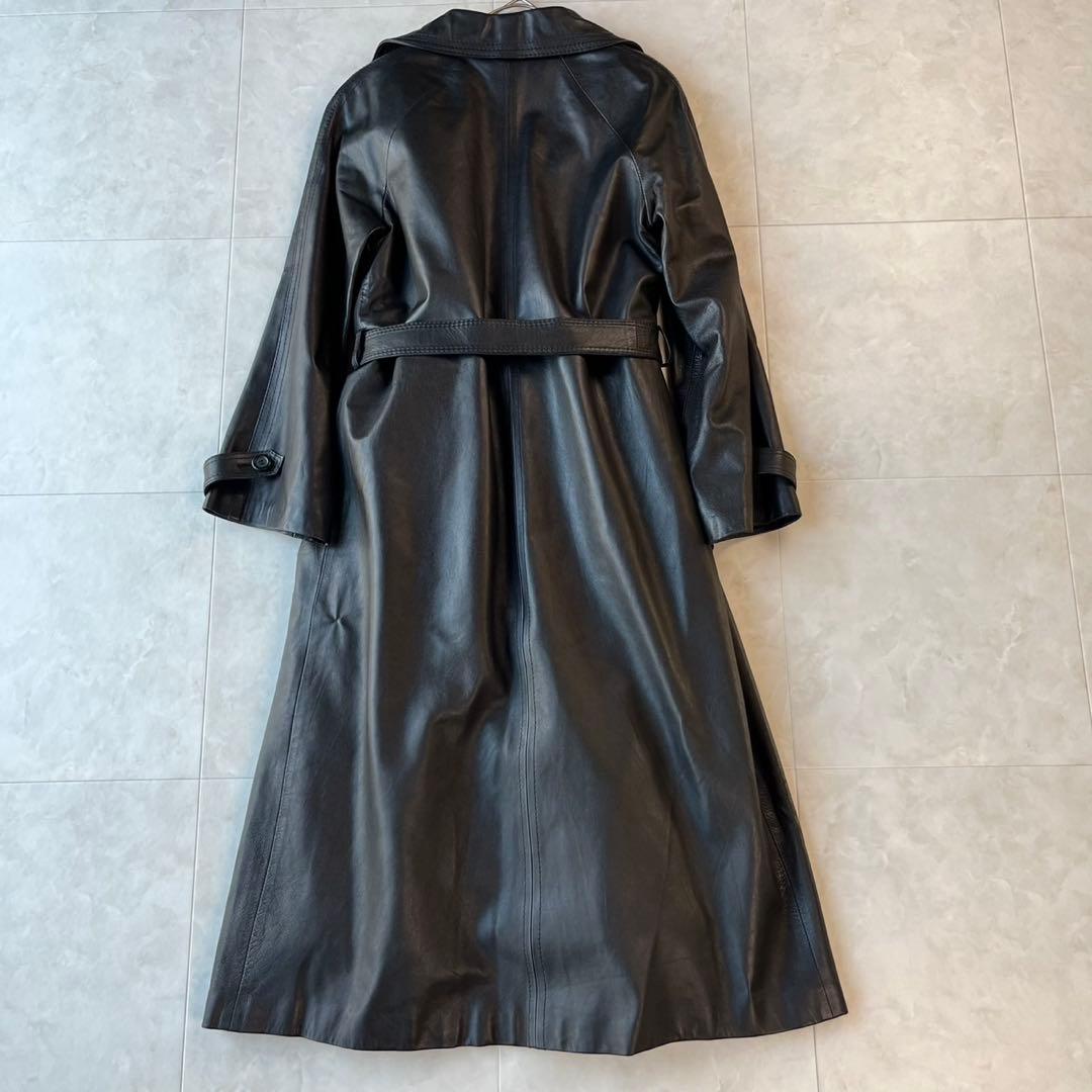 Partina 本革ロングコート 取り外しファーライナー付 黒 11
