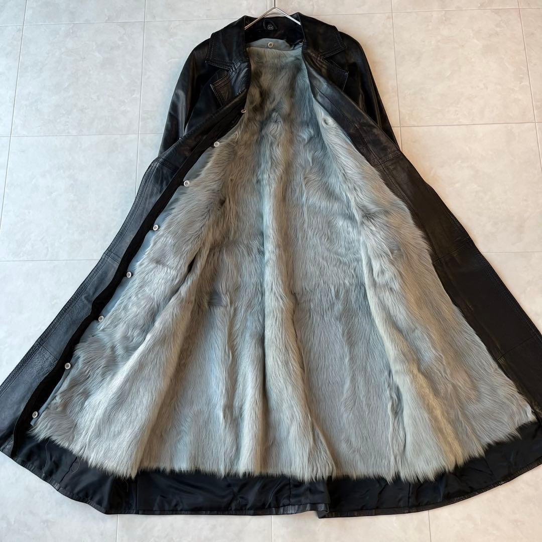 Partina 本革ロングコート 取り外しファーライナー付 黒 11