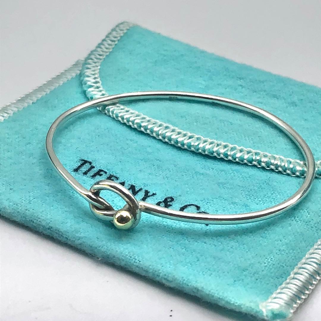 オールドティファニー ラブノット バングル コンビ 925/750