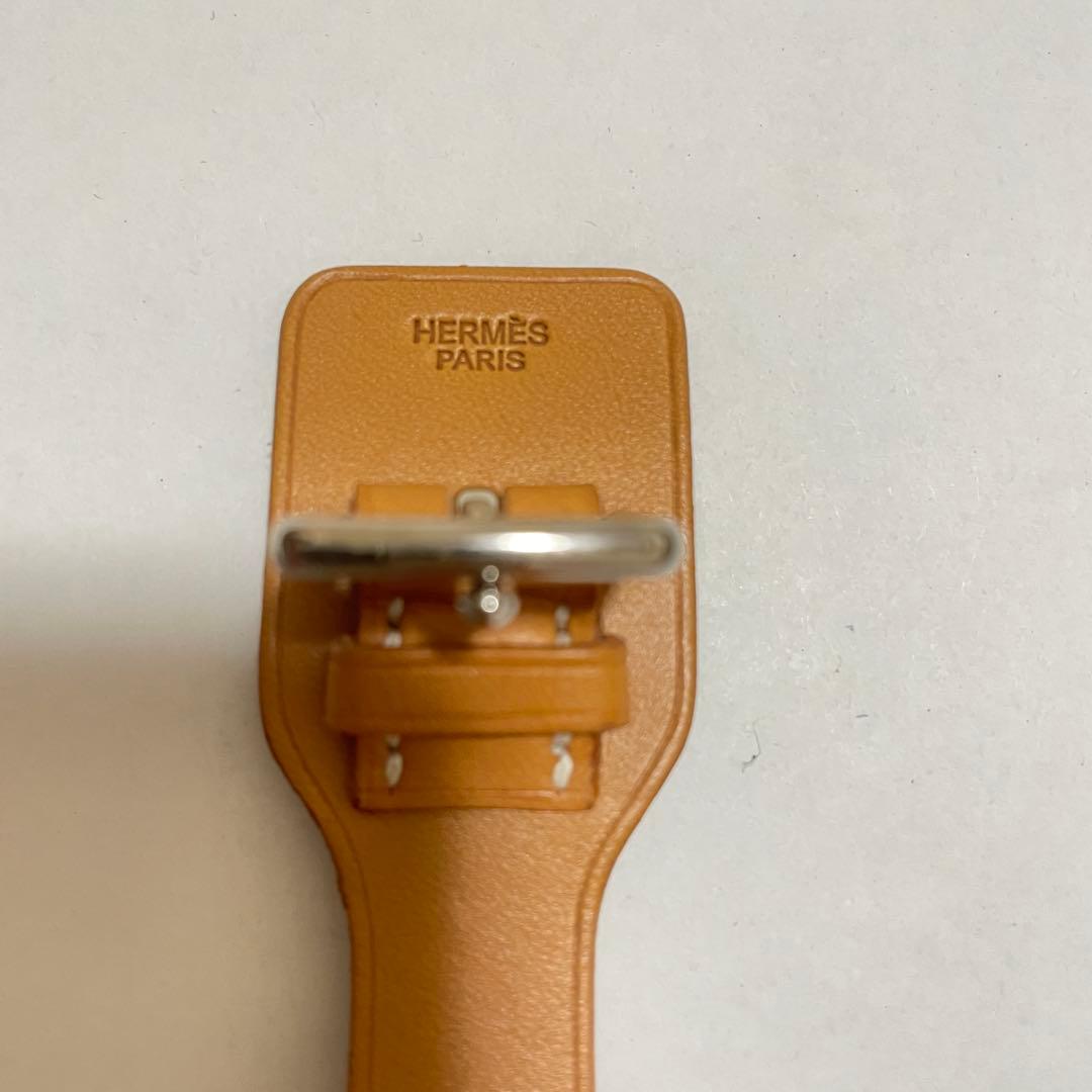 極美品✨エルメス シルバー金具 ベルト レザー ブレスレット バングル
