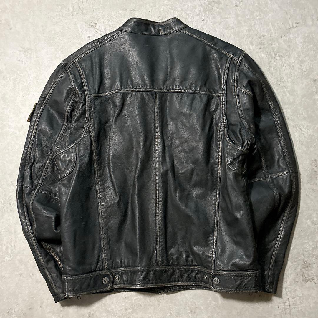 HARLEY-DAVIDSON シングルライダースジャケット L ワッペン 黒