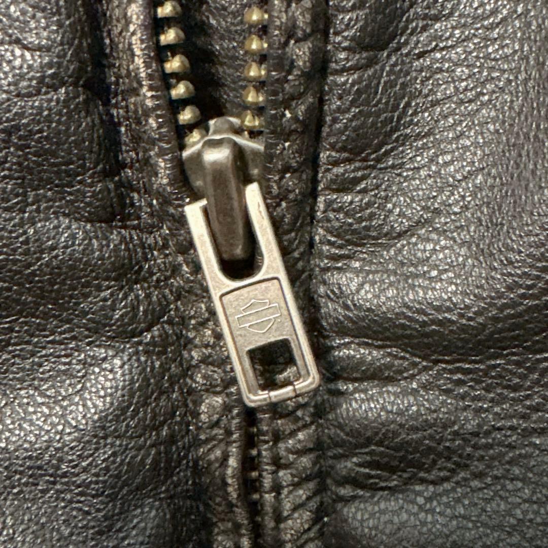 HARLEY-DAVIDSON シングルライダースジャケット L ワッペン 黒